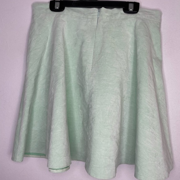 Topshop fit & flare coated velour mint green mini skirt - Picture 4 of 7